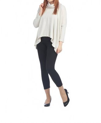 Papillon Cowl Neck Brushed Jersey Top In Silver