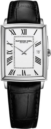 Raymond Weil Toccata Classic Quartz White Dial Black Leather Strap Mens Watch 5425-STC-00300