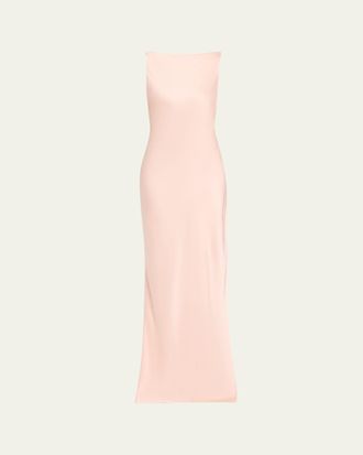 Jason Wu Boat-Neck Cowl Backless Crepe Back Satin Gown
