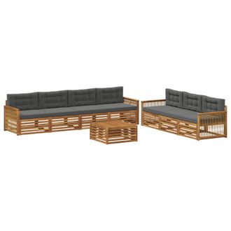vidaXL Conjunto De Sof&aacute;s De Exterior 8 Uds. Natural Y Antracita Vidaxl