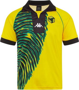 Kappa Heren Pox Too Hot Grafisch T-Shirt Regular (Helder geel/zwart)