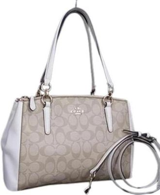 Coach Tweedehands leren schoudertassen - unisex - Vintage Shopper - Beige - ONE Size - Leer - Vintage