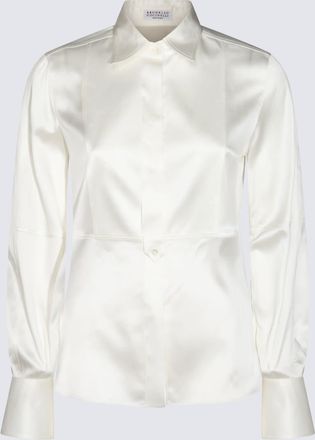 Brunello Cucinelli White Silk Shirt
