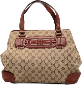 Gucci Pre-owned Gucci GG Canvas Web Dressage Tote Ladies 296850 467891