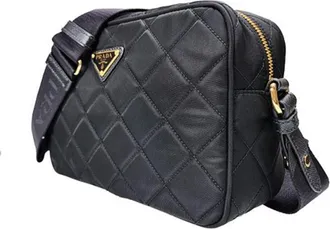 Prada Womens Black Nylon Crossbody Bag