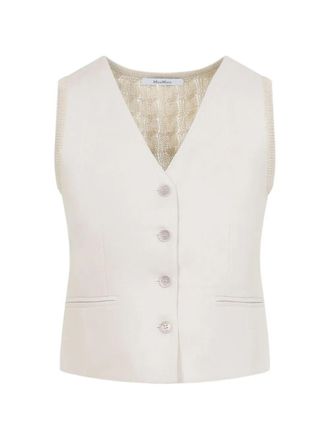 Max Mara Calibri Linen Knit Crop Gilet
