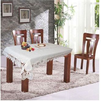 Trade Shop Trade Shop - Tovaglia Copritavola Elegante Festa Pizzo Ricamo Rettangolare 140x180 140x240 Cm - -140x180
