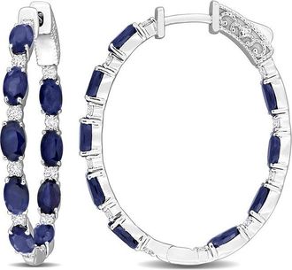 Rina Limor 14K 6.06 Ct. Tw. Diamond & Sapphire Hoops