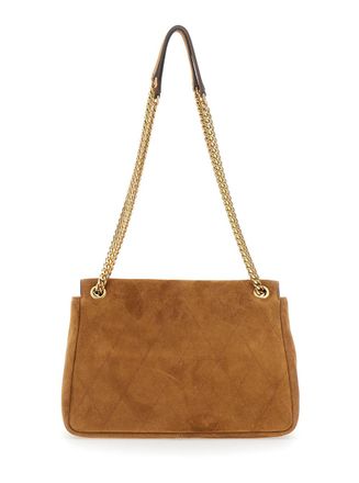Tory Burch Womens Shoulder Bag Charlie Brown Suede Calf