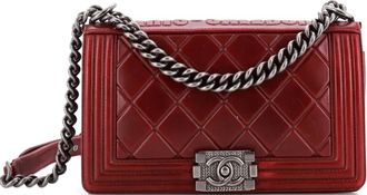 Chanel Paris-Salzburg Boy Flap Bag Embossed Calfskin Old Medium shoulder bag - Rood