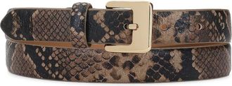 Kazar Smal Slangenprint Riem - Dames - Riemen - Veelkleurig - 120 CM - Leer - Accessoires