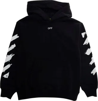 Off-white Brushstrokes Hoodie - male - Off White - Kids Sweatshirts - Black - 10 Y - Kids