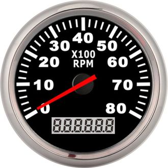 OEM Tac&oacute;metro Impermeable, Tac&oacute;metro Digital De 85 Mm Con Aguja, Indicador De 8000 Rpm, Retroiluminaci&oacute;n Led Roja, Contador De Horas Marino Impermeable Pa