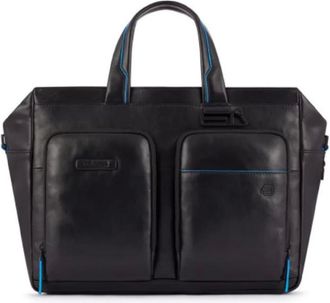 Piquadro Laptop Bags & Cases, male, Black, Size: ONE SIZE Slim 14 Briefcase with Two Leather Handles