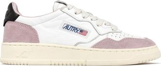 Autry Witte leren sneaker met roze su&egrave;de - Heren - Sneakers - Wit - 40 EU - Su&egrave;de - Schoenen