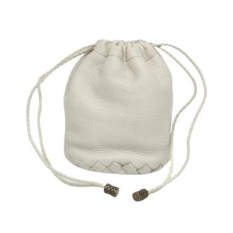 Bottega Veneta Pre-owned Bucket Bags, female, White, Size: ONE SIZE Pre-owned Mini Drawstring Bag
