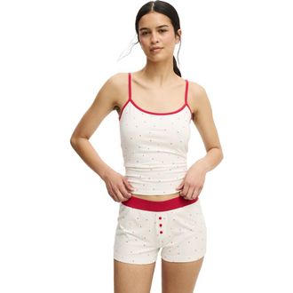 Cotton On Womens Dreamy Soft Longline Cami in Coconut Milk Spicy Red at Nordstrom, Size X-Small