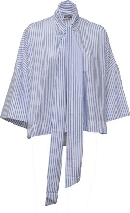 Essentiel Kefir Rhinestone Pussy Bow Bell Sleeve Blouse
