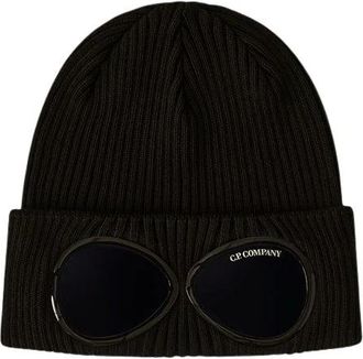 C.P. Company Iconische Goggles Wollen Muts - Heren - Hoeden - Zwart - ONE Size - Wol - Accessoires