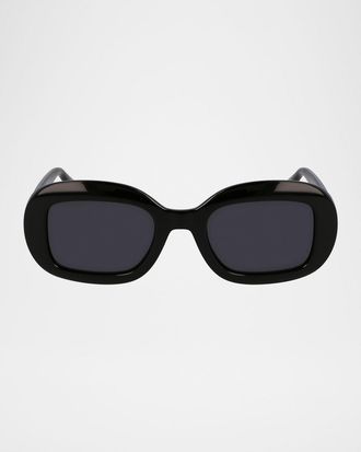 Ferragamo Gancino Oval Acetate Sunglasses