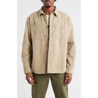 Dickies Johnsonville Cotton Canvas Button-Up Shirt in Desert Sand at Nordstrom, Size Small