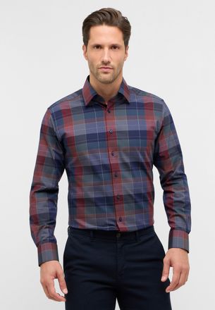 Eterna Langarmhemd ETERNA MODERN FIT, Herren, Gr. 41, Normalgr&ouml;ssen, blau (navy), Twill, 100% Baumwolle, tailliert, Manschette, Hemden Langarmhemd, NON IRON 