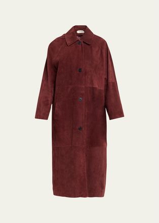 Arma Judy Button-Front Suede Coat
