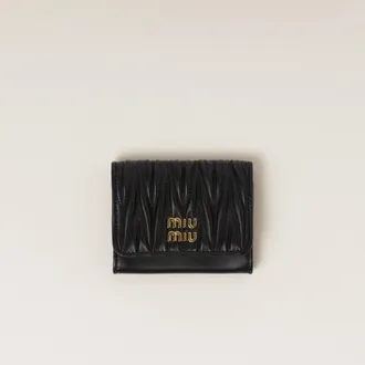 Miu Miu Matelassé nappa leather card holder