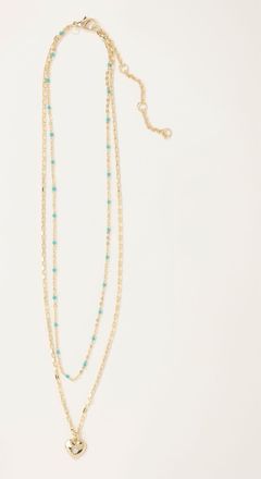 Fat Face FatFace Gold Tone Heart Layered Necklace