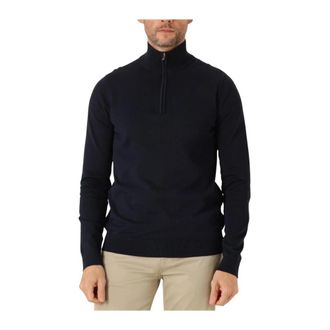 Saint Steve Saint Steve, Truien & Vesten, Heren, Zwart, M, Katoen, Navy Blue Half Zip Sweater