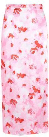 Topshop Topshop clean waist side split satin midi skirt