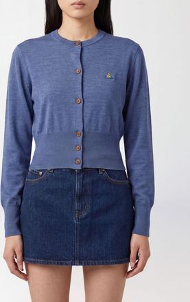 Vivienne Westwood Cardigan Bea slim fit con logo Orb ricamato a contrasto