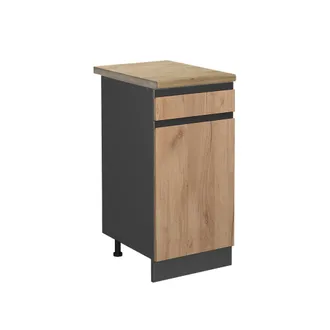 Vicco Mueble Bajo De Cocina R-line, Roble Dorado, 40 Cm, Et Roble