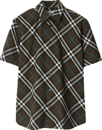 Burberry Check Cotton Poplin Classic-Fit Shirt, Size X-Small