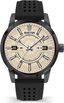 Kenneth Cole Reaction Analong Silicone Strap Watch, 43mm in Black at Nordstrom Rack