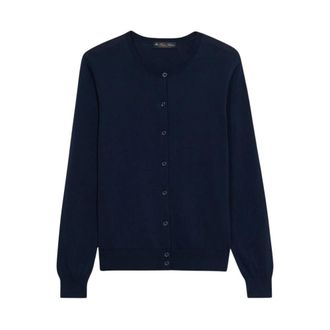 Brooks Brothers Cotton Cardigan - Dames - Vesten - Blauw - XL - Katoen - Truien & Vesten