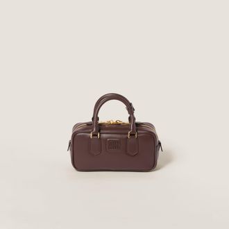 Miu Miu Arcadie Leather Bag, Woman, Briarwood