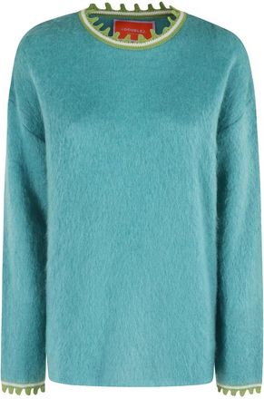 La DoubleJ Turquoise Camden Jumper Sweater met Lange Mouwen - Dames - Ronde hals truien - Blauw - XS - Truien & Vesten