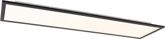 QAZQA Moderno Moderna L&aacute;mpara De Techo Negra 120 Cm Con Led Regulable De C&aacute;lido A Blanco - Liv Pl&aacute;stico /acero Rectangular Incluye Led Max. 1 X 40 Watt - Qa