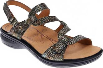 Revere Comfort Shoes Womens Emerald Sandal In Peacock Python