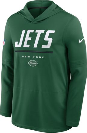 Nike New York Jets Sideline Nike Mens Dri-FIT NFL Long-Sleeve Hooded Top in Green | 03B9066Y72-TG4