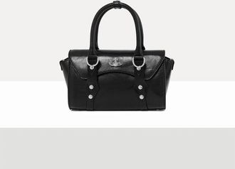 Vivienne Westwood Bettina Mini Crossbody Shiny Veget Tanned Black