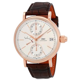 IWC Pre-owned IWC Portofino Monopusher Chronograph Silver-Plated Dial Mens Watch IW515104