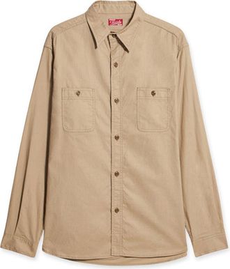 Fortela Otero Cotton Shirt in Beige at Nordstrom, Size X-Large