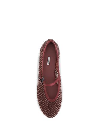 Le Silla Womens Ballerina Shoes Gilda Cherry Calf Leather