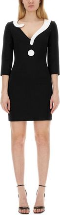 Moschino Crepe House Symbols Dress!?-Donna