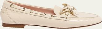 Roger Vivier Roundytoe Strass Leather Boat Loafers