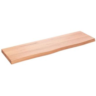 vidaXL Encimera Ba&ntilde;o Madera Maciza Tratada Marr&oacute;n Claro 100x30x(2-4)cm Vidaxl