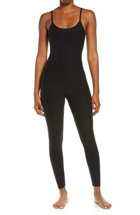 Beyond Yoga Uplevel Space Dye Midi Jumpsuit in Darkest Night at Nordstrom, Size X-Large