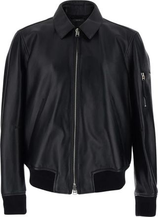 Tom Ford Soft Nappa Plonge Collar Blouson - Heren - Leren en Su&egrave;de Jassen - Zwart - XL - Leer - Jassen